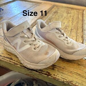 New Balance Kids' Beige and White Sneakers